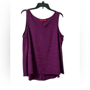 Purple Sparkly Hi Low Tank Top
